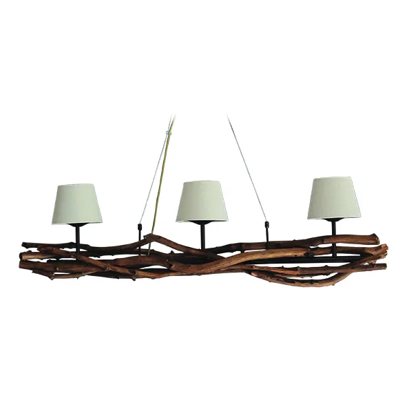  ΚΡΕΜΑΣΤΟ ΦΩΤΙΣΤΙΚΟ ΣΕ ΡΑΓΑ ΜΕ ΦΥΣΙΚΟ ΞΥΛΟ ΚΑΙ  ΑΜΠΑΖΟΥΡ Ν1040L