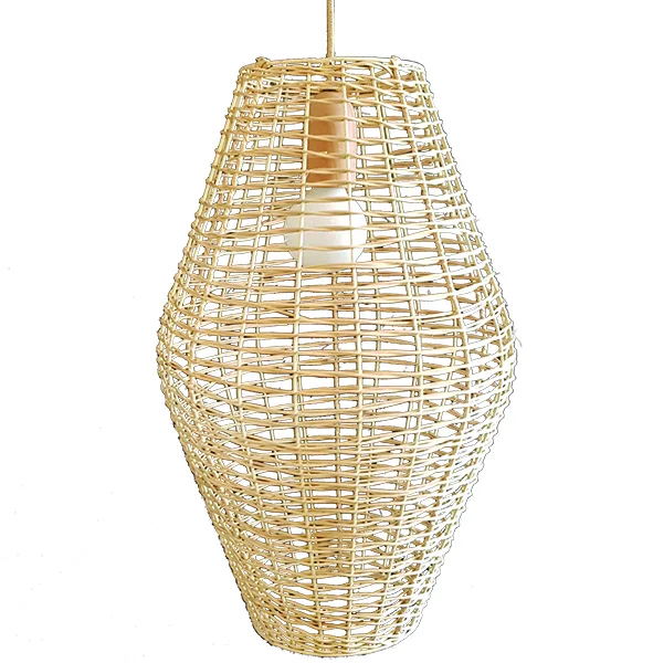  ΚΡΕΜΑΣΤΟ ΦΩΤΙΣΤΙΚΟ ΣΕ ΟΒΑΛ ΣΧΗΜΑ ΜΕ ΠΛΕΞΗ RATTAN Ν1185